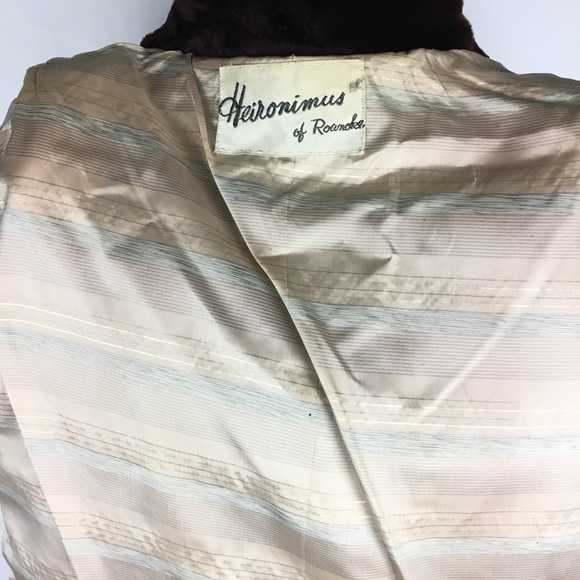Vtg Heironimus of Roanoke Faux Fur Jacket Brown - Picture 7 of 8